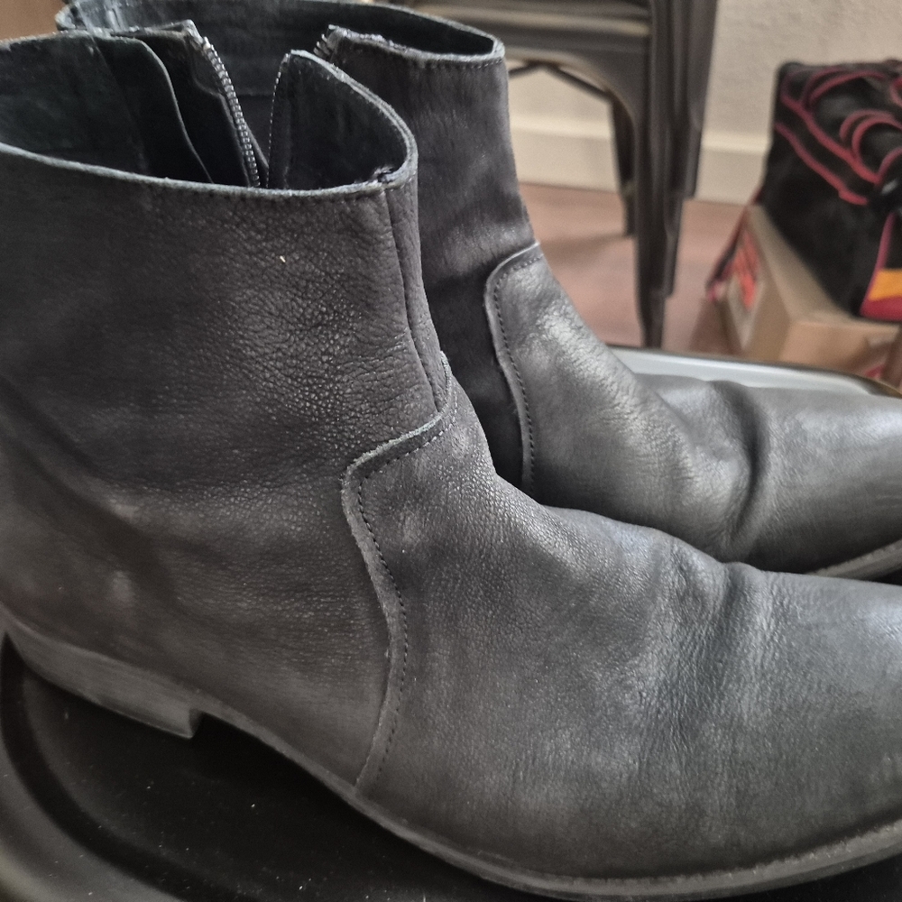 Steve Madden Black Leather Men's Boots